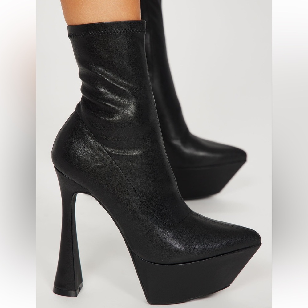 Faux Leather platform booties